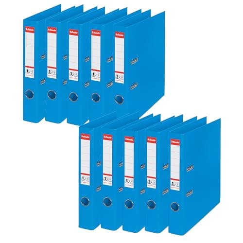 Image of Esselte Mini Lever Arch File PVC Slotted 50mm Spine A4 Blue Ref 624071[Pack 10]