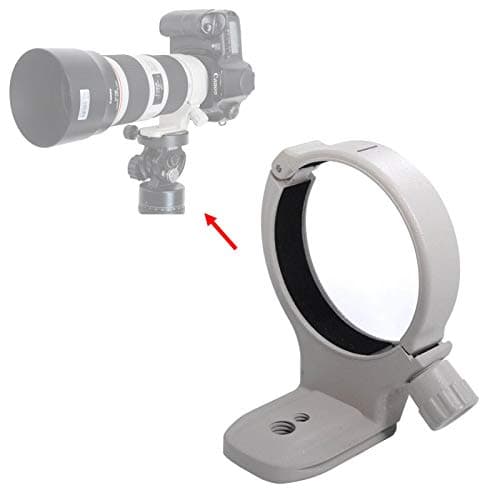 Image of Metal Tripod Mount Ring, iShoot Lens Collar Support Compatible with Canon EF 70-200mm f/4L USM EF 400mm f/5.6 L USM EF 80-200/2.8L AII (W)