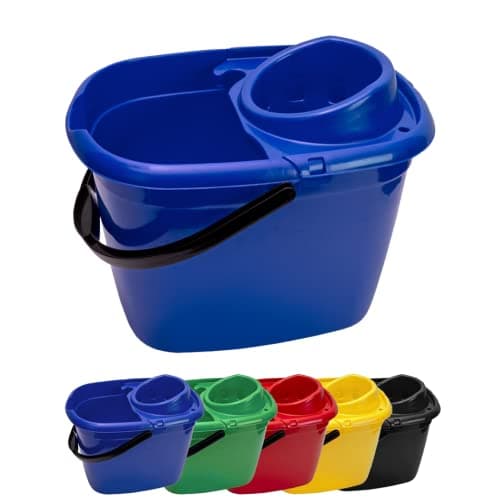 Image of Professional 14L Mop Bucket with Wringer (Blue) Colour Coded With Easy Carry Handle for Domestic and Commercial Cleaning Hospital Contract Cleaning Industrial - Avern