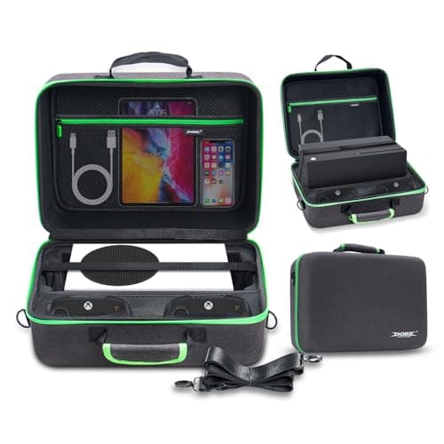 Image of 2-in-1 Carrying Case for Xbox Series X/S, Travel Storage Bag for Xbox Series S Console, Controllers, and Accessories During Travel. Hard Shell Case Compatible for Wireless Controllers, Cables