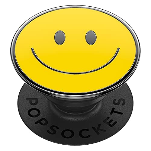 Image of PopSockets: PopGrip - Expanding Stand and Grip with a Swappable Top for Smartphones and Tablets - Enamel Be Happy