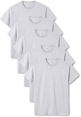 Image of Fruit of the Loom Men's Original T. T-Shirt Pack of 5, Heather Grey, X-Large