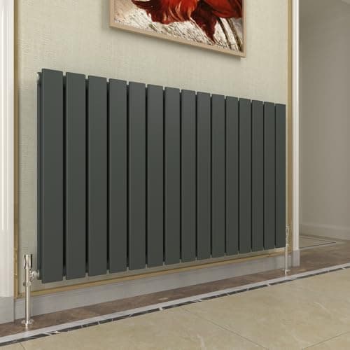 Image of GY Bath Horizontal Radiator Anthracite Flat Panel Designer 600x1020mm Double Modern Central Heating Rads