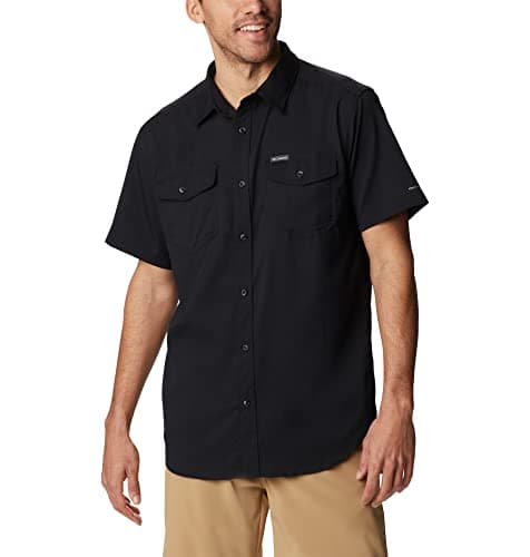 Image of Columbia Men's Utilizer 2 Solid Short Sleeve Shirt Short Sleeve Shirt, Black, Size L