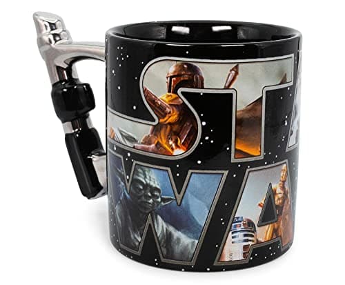 Image of Silver Buffalo SW12433D Star Wars Light Saber Handle Ceramic 3D Sculpted Mug, 20-oz