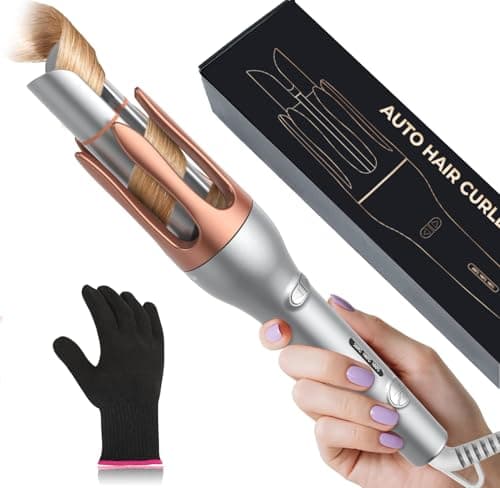 Image of Hair Curler, Portable Automatic Curling Iron with Anti-Scald Design, 30s Fast Heat, 3 Temp Settings, 32mm Tourmaline Ceramic Barrel, 60 Min Auto Shut-Off