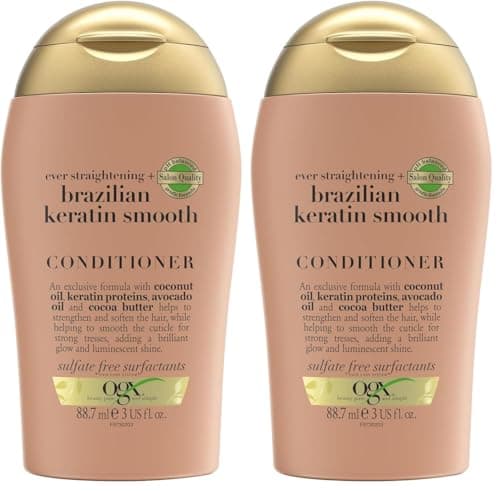 Image of OGX Ever Straightening + Brazilian Keratin Smooth Travel Size Conditioner 88.7 ml (Pack of 2)