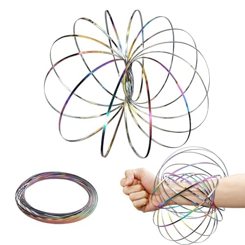 Image of Flow Ring Spinner Ring Arm Toy, Geometric Magic Flow Rings, Stainless Steel Hand Fidget Spinner, Sensory Interactive Toys Suitable for Children and Adults