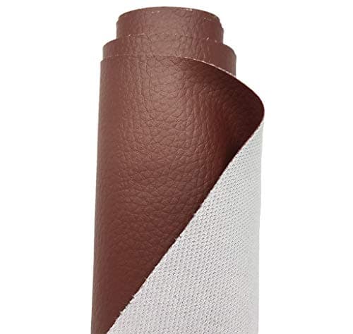 Image of A-Express Grained Faux Leather Fabric Waterproof Heavy Duty Leatherette Vinyl Leathercloth Upholstery Textured Material - Brown 2 Metres 200cm x 140cm