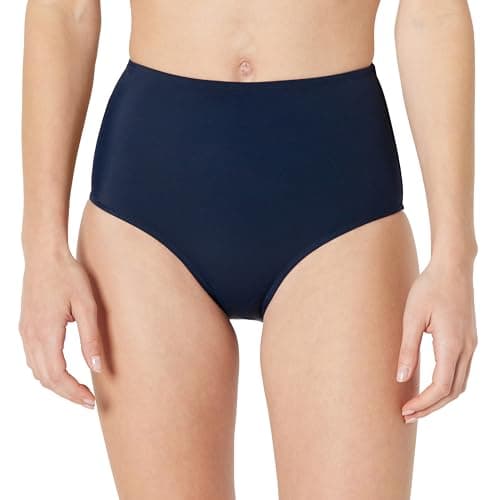 Image of Amazon Essentials Women's High Waist Swim Bottom, Navy, 18