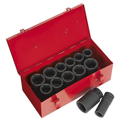 Image of Sealey Ak687 Impact Socket Set 13Pc Deep 3/4Sq Drive Metric/Imperial