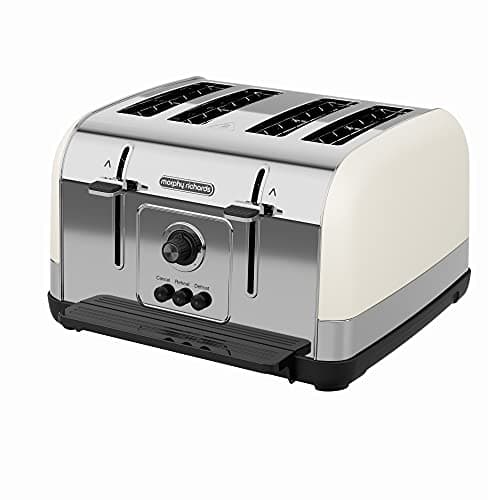 Image of Morphy Richards Venture Cream 4 Slice Toaster - Defrost Setting - High Lift Feature - 240132