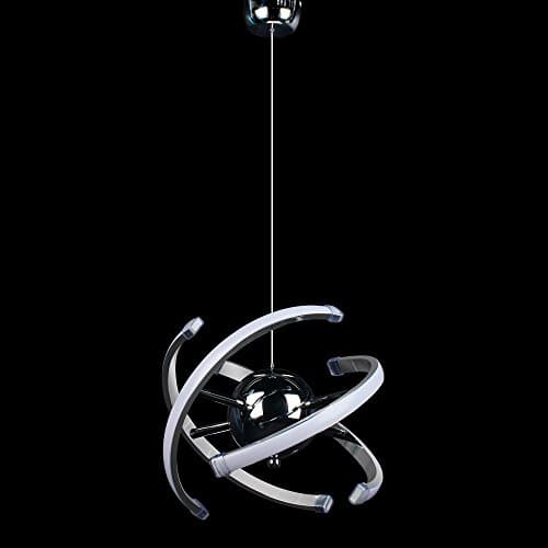 Image of ELINKUME Modern Living Room LED Pendant Lights,Creative Adjustable Kitchen Light Fixture,26W Globe Chrome Ceiling Chandelier for Dining Room,Bedroom,Hall Lighting