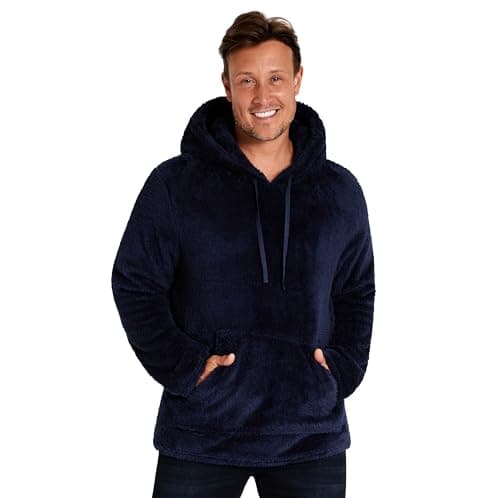 Image of CityComfort Mens Hoodies - Super Soft Fluffy Hoodie Pullover for Men and Teenagers - M-3XL Fleece Lounge Wear - Gifts for Him (Navy, XL)