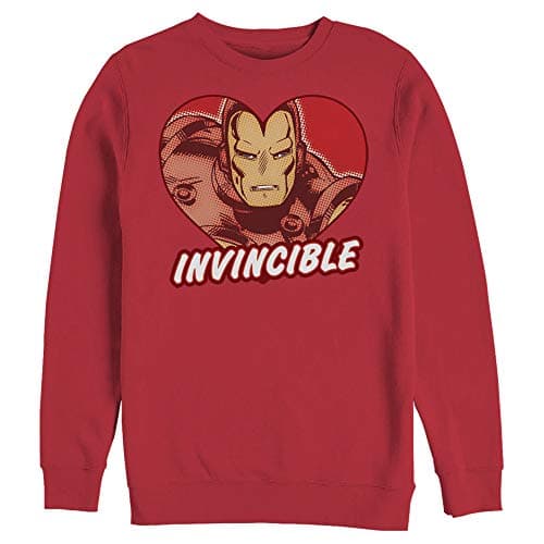 Image of Marvel Men's Iron Man Invincible Valentine Heart Sweatshirt, Red, M