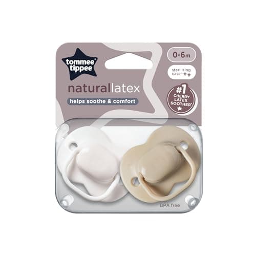 Image of Tommee Tippee Cherry Latex Dummies, 0-6 Months, Pack of 2 Dummies with 100% Natural Latex baglet
