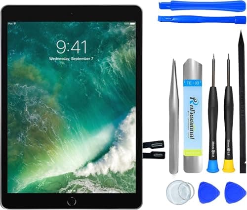 Image of NB+ Touch Screen Digitizer for iPad 5 Display 9.7 Inch, iPad 2017 (A1822 A1823) Generation, No Home Button, with Tool Set, with Pre-Adhesive (Black)