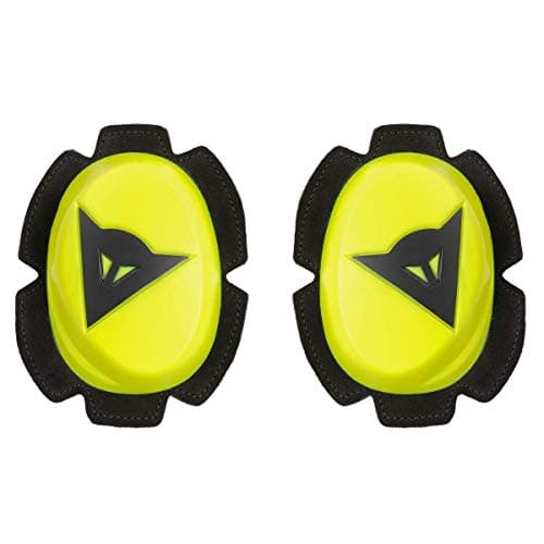 Image of Dainese - Pista Knee Slider, Polyurethane Motorbike Knee Pads, Smooth Contact with Track and Asphalt, Motorcycle Slider with Velcro Closure, Yellow Fluo/Black