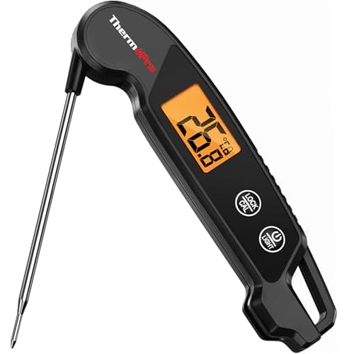 Image of ThermoPro TP603B Digital Meat Thermometer for Kitchen, IPX6 Waterproof Food Thermometer with Temperature Probe for BBQ, Instant Read Cooking Thermometer with Backlit LCD for Jam Oil