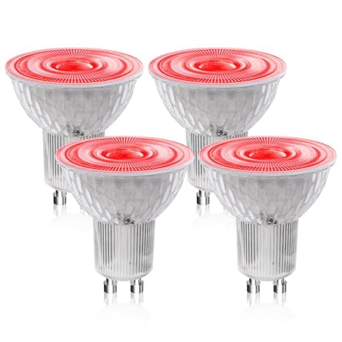 Image of BrightArk GU10 Red LED Bulbs 5W, MR16 Red Colored Spotlights 50W MR16 GU10 Halogen Replacement 38 Degree Beam Angle for Wall Washer Lamps Landscape Lighting, 4-Pack