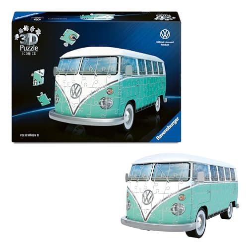 Image of Ravensburger Iconics Volkswagen T1 Bulli, 108 piece 3D Jigsaw Puzzle for Adults and Kids Age 8+ Years Up