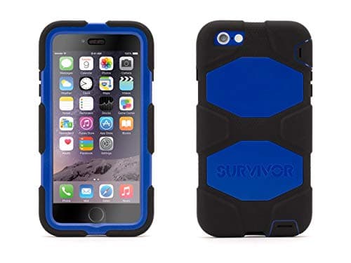 Image of Griffin Survivor All-Terrain Mobile Phone Case 14 cm (5.5") Black, Blue - Cell Phone Cases (Case, Apple, iPhone 6 Plus, 14 cm (5.5"), Black, Blue)