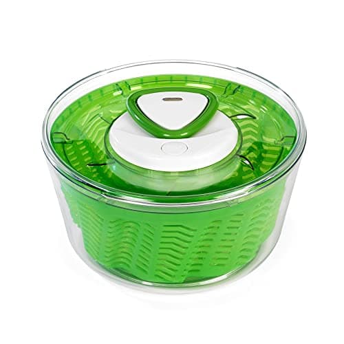 Image of Zyliss Easy Spin 2 Salad Spinner, 3.5L, Plastic, Green, Unique AquaVent™ Technology, Retractable Cord and Brake System, Non-Slip Base/Easy Cleaning