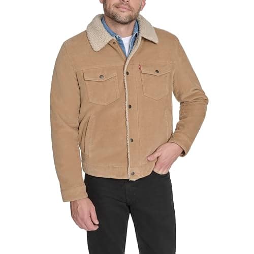 Image of Levi's Men's Cotton Trucker, Tan Corduroy, L