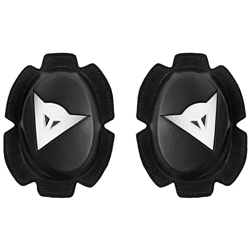 Image of Dainese - Pista Knee Slider, Polyurethane Motorbike Knee Pads, Smooth Contact with Track and Asphalt, Motorcycle Slider with Velcro Closure, Black/White