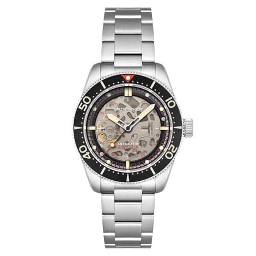 Image of Spinnaker Men's 42mm Croft 42 Skeleton Automatic Black Ceramic Watch with Solid Stainless Steel Bracelet SP-5134-55