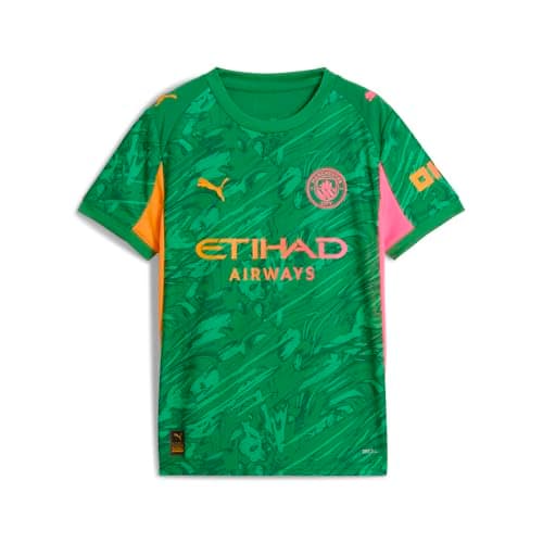 Image of PUMA Boys Manchester City 25/26 Goalkeeper Jersey Green Size 128