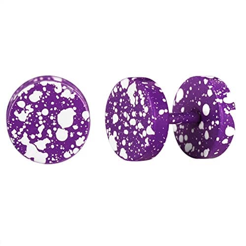 Image of feilok purple Round Stud Earrings Stainless Steel Ear Studs for Men Women Sleeper Cartilage