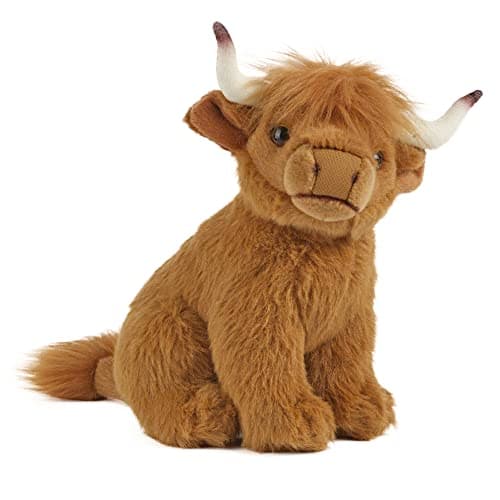 Image of Living Nature Small Highland Cow, Realistic Soft Cuddly Farm Toy, Naturli Eco-Friendly Plush, 16cm