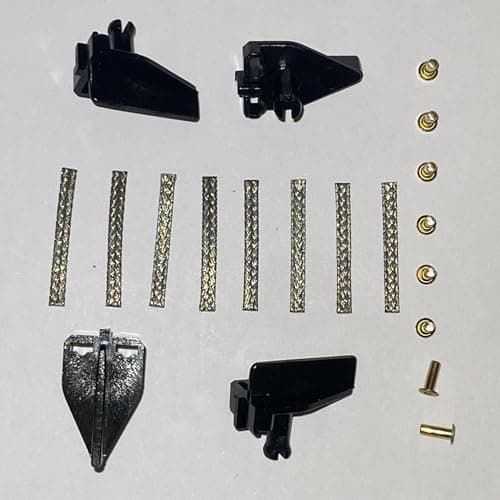 Image of SSC Slot Cars Replacement Spares 4 Easyfit Vintage G23 Long Stem Car Guide Blades with braids and 8 Eyelets Compatible for Scalextric Slot Cars Models, Toy DIY Parts Accessories with eyelet