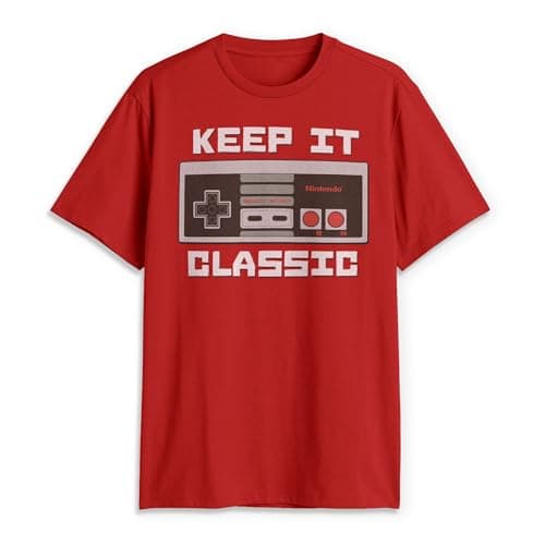 Image of Nintendo Men's Keep It Classic T-Shirt, Red, Medium