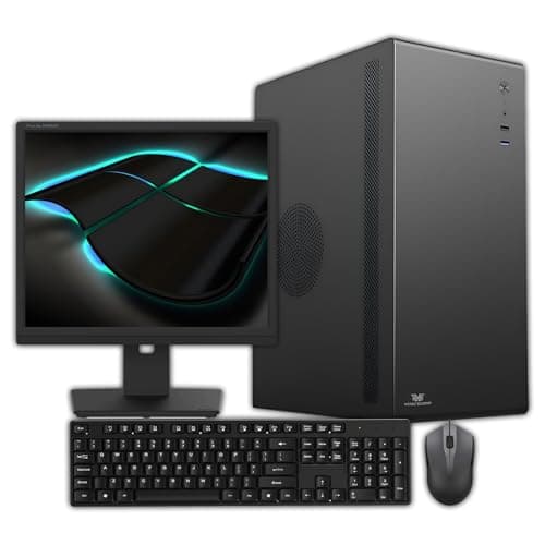 Image of Veno Scorp Office PC Intel Core i5 3.40GHz 16GB RAM 120GB SSD 500GB HDD GT 730 2GB V100 Case Windows 11 Desktop Computer with 19" Monitor Bundle WiFi/Bluetooth/Ethernet/HDMI/LAN for Home Office