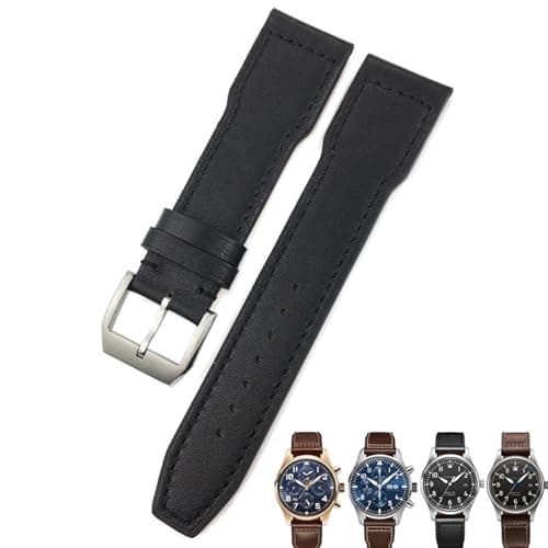 Image of Cow Leather Watchband 20mm 21mm 22mm Suitable for IWC Pilot Portfino ⅩⅢ IW3270 Calfskin Watch Strap Tools