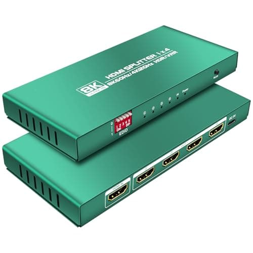 Image of HDMI Splitter 1 in 4 Out 4k 120hz hue sync Box 1x4 hdmi Duplicator 4k 120hz 4 Way hdmi2.1 Splitters 1x4 4 Way hdmi Splitter 1 in 4 Out 8k 4 Port hdmi2.1 Splitters
