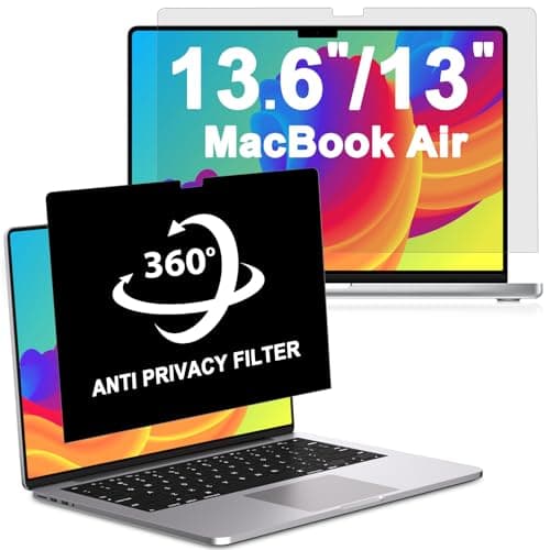 Image of LUSA DESIGN 360° Privacy Screen MacBook Air 13.6 Inch (2022-2025, M2, M3, M4)&MacBook Air 13 (2018-2021, M1), 360° Removable Matte Anti Glare Blue Light Protector Private Filter