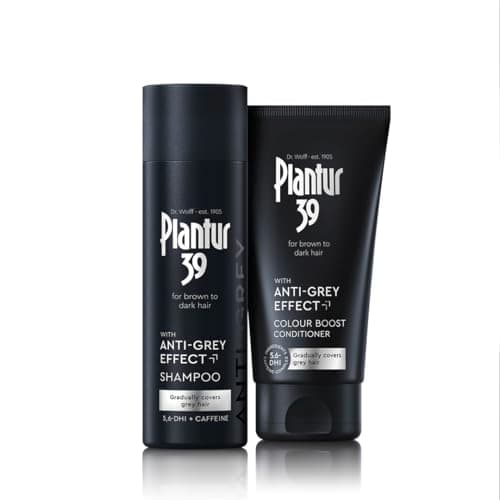 Image of Plantur 39 Anti-Grey effect 5.6-DHI & Caffeine Set | Shampoo and Conditioner 200ml + 150 ml | Gradually Darker and Stronger Hair | Controlled concealing of grey hairs | Supports natural hair growth