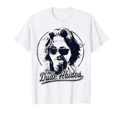 Image of The Big Lebowski The Dude Abides Sketch Portrait Logo T-Shirt