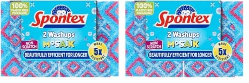 Image of Spontex Washups Mosaik Non Scratch Sponge Scourer, Pack of 4