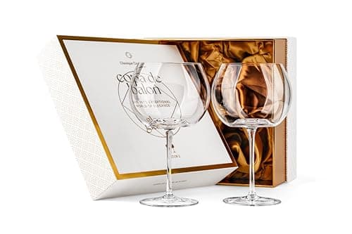 Image of Large 730 ml Copa de Balon Cocktail Glasses | Set of 2 | Big Crystal Balloon Goblets for Gin and Tonic, Sangria, Aperol Spritz, Limoncello Spritz, Hugo | Elegant Long Stemmed Glassware