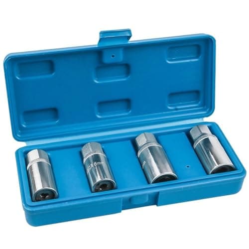 Image of Opatiny 4 Piece Headless Screw Extractor Set, 6mm 8mm 10mm 12mm Double End Stud Remover, Chrome Vanadium Steel with 12 Inch Square Drive and Storage Case