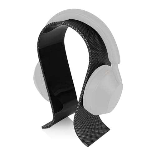 Image of GEEKRIA Acrylic Omega Headphone Stand for On-Ear, Over-Ear Headphones, Gaming Headset Stand, Desk Display Hanger Compatible with Sony WH-1000XM6, WH-1000XM5, Beats Solo 4, Studio Pro (Black)