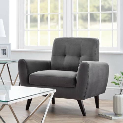 Image of Julian Bowen Monza Chair - Dark Grey Arm Chairs