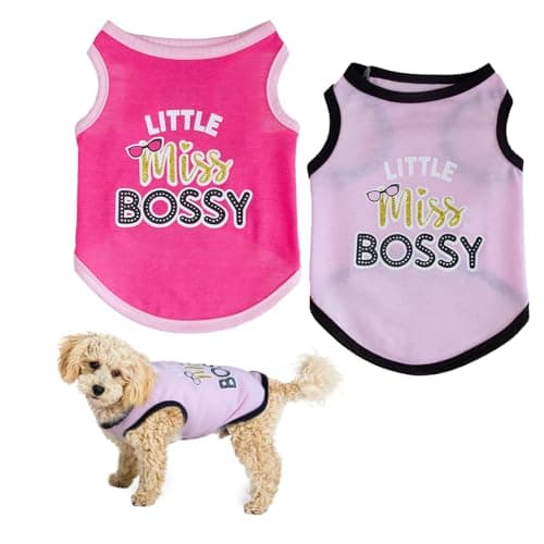 Image of 2 Pack Dog Shirts Puppy Clothes,Dog T-Shirt Summer Breathable Cotton Shirts Puppy Sweatshirt Dog Soft Tank Top Sleeveless Vest Pet Girl Boy Clothing for Dogs Puppies Cats (S)