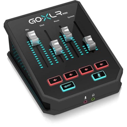 Image of TC Helicon GoXLR MINI USB Audio Interface & Broadcast Mixer, 4-Channel Faders, MIDAS Mic Preamp, XLR/3.5 mm Mic Inputs, Optical In, 24-bit/48 kHz, PC Compatible