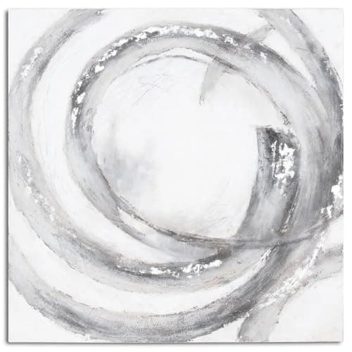 Image of Hill Interiors Galaxy Silver and Grey Hand Painted Canvas, Mixed, 150 x 4.8 x 7.2cm