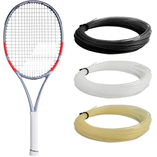 Image of Babolat Pure Strike Team 4th Gen Tennis Racquet (Carbon Grey) - Strung with 16g Syn Gut at Mid-Range Tension (Black String, 4 1/4" Grip)
